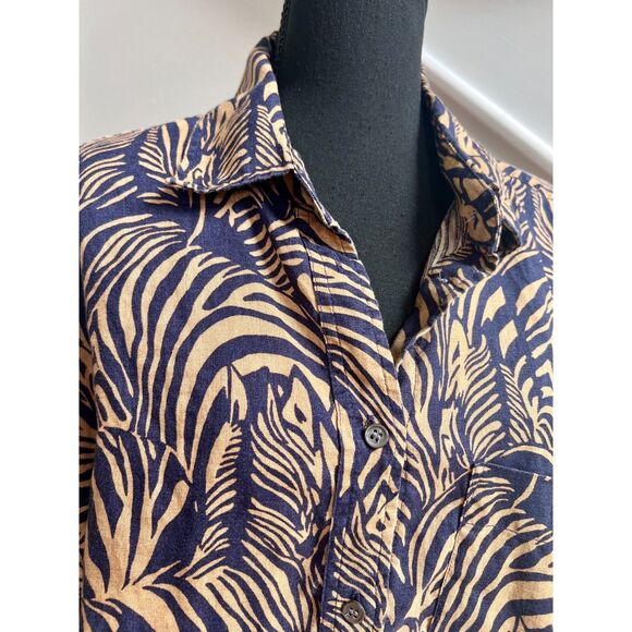 Banana Republic Linen Patterned LS Blouse - Size XL - Picture 5 of 7